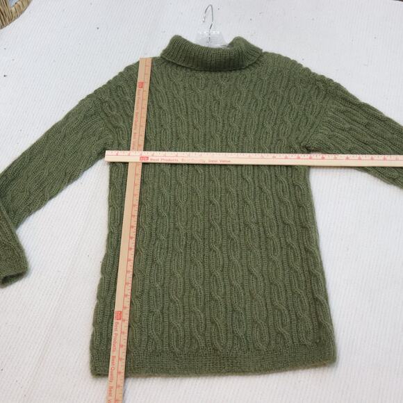 Olive Green Cable Knit Turtleneck Sweater Women’s Small - Picture 3 of 5